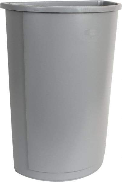 Rubbermaid - 21 Gal Gray Half-Round Trash Can - Polyethylene, 28" High x 21" Long x 11" Wide - Best Tool & Supply