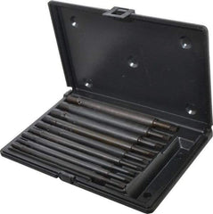 Walton - #0 to 1/2" Tap Extension Set - Alloy Steel, 8" Overall Length, 5/8" Max Outside Diam, 0.219, 0.318, 0.323, 0.367, 0.381, (4) 0.255" Extension Shank Diam, 9 Piece Set - Best Tool & Supply