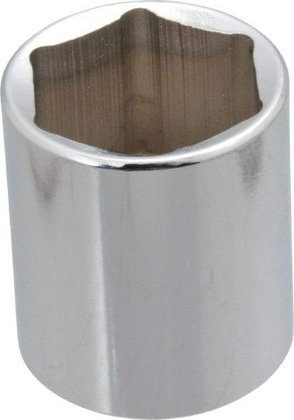 Proto - 1/2" Drive, Standard Hand Socket - 6 Points, 1-3/4" OAL, Chrome Finish - Best Tool & Supply