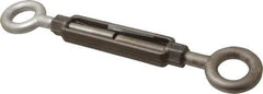 Made in USA - 5,200 Lb Load Limit, 3/4" Thread Diam, 6" Take Up, Stainless Steel Eye & Eye Turnbuckle - 8-1/8" Body Length, 1-1/16" Neck Length, 17-3/4" Closed Length - Best Tool & Supply