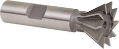 Whitney Tool Co. - 1" Diam x 7/16" Width of Cut, 60° Included Angle, Cobalt Dovetail Cutter - 1/2" Shank Diam, 2-1/2" Overall Length, Weldon Flat, Uncoated - Best Tool & Supply