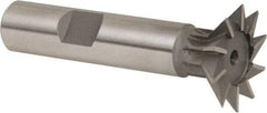 Whitney Tool Co. - 1" Diam x 1/4" Width of Cut, 45° Included Angle, High Speed Steel Dovetail Cutter - 1/2" Shank Diam, 2-1/2" Shank Length, 2-1/2" Overall Length, Weldon Flat, Uncoated - Best Tool & Supply