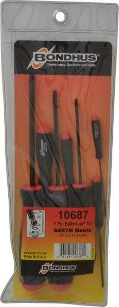 Bondhus - 7 Piece, 1.27 to 5mm Ball End Hex Driver Set - Comes in Vinyl Pouch - Best Tool & Supply