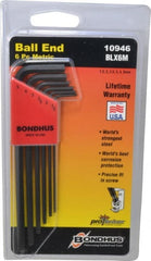 Bondhus - 6 Piece L-Key Ball End Hex Key Set - Best Tool & Supply