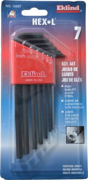 Eklind - 7 Piece L-Key Hex Key Set - Best Tool & Supply