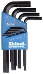 Eklind - 9 Piece L-Key Hex Key Set - Hex Range 1.5 to 10mm - Best Tool & Supply