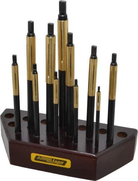 Made in USA - 11 Piece Barrel Lap Set - 3/16 to 1/2" Hole Diam - Best Tool & Supply