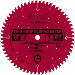 Freud - 10" Diam, 5/8" Arbor Hole Diam, 60 Tooth Wet & Dry Cut Saw Blade - Carbide-Tipped, Standard Round Arbor - Best Tool & Supply