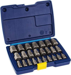 Irwin Hanson - 25 Piece Spiral Flute Screw Extractor Set - Screw Range 1/8 to 7/8" - Best Tool & Supply