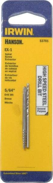 Irwin - 2 Piece Spiral Flute Screw Extractor & Drill Set - Screw Range 3/32 to 5/32" - Best Tool & Supply