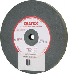 Cratex - 6" Diam x 1/2" Hole x 1/2" Thick, Surface Grinding Wheel - Silicon Carbide, Coarse Grade, 3,600 Max RPM, Rubber Bond, No Recess - Best Tool & Supply