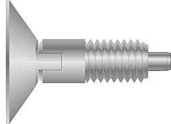 Vlier - 1/2-13, 0.65" Thread Length, 1/4" Max Plunger Diam, 1 Lb Init to 10 Lb Final End Force, Locking Knob Handle Plunger - Countersunk Knob, 1/4" Plunger Projection - Best Tool & Supply