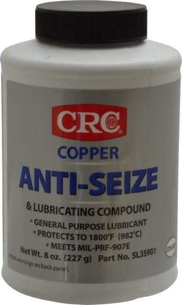 CRC - 8 oz Bottle General Purpose Anti-Seize Lubricant - Copper, -95 to 1,800°F, Bronze, Water Resistant - Best Tool & Supply