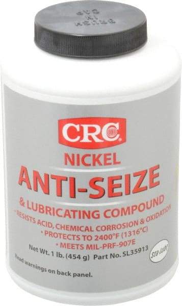 CRC - 16 oz Bottle High Temperature Anti-Seize Lubricant - Nickel, -95 to 2,400°F, Gray, Water Resistant - Best Tool & Supply