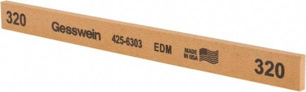 Made in USA - 320 Grit Aluminum Oxide Rectangular Polishing Stone - Extra Fine Grade, 1/2" Wide x 6" Long x 1/8" Thick - Best Tool & Supply