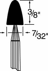 Grier Abrasives - 7/32 x 3/8" Head Diam x Thickness, B44, Tree, Aluminum Oxide Mounted Point - Best Tool & Supply