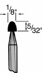 Grier Abrasives - 1/8 x 5/32" Head Diam x Thickness, B47, Tree, Aluminum Oxide Mounted Point - Best Tool & Supply