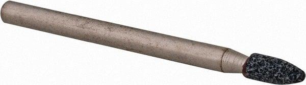 Grier Abrasives - 1/8 x 1/4" Head Diam x Thickness, B55, Pointed, Aluminum Oxide Mounted Point - Best Tool & Supply