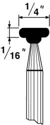 Grier Abrasives - 1/4 x 1/16" Head Diam x Thickness, B64, Wheel Radius Edge, Aluminum Oxide Mounted Point - Best Tool & Supply