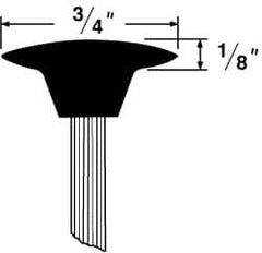 Grier Abrasives - 3/4 x 1/8" Head Diam x Thickness, B70, Mushroom, Aluminum Oxide Mounted Point - Best Tool & Supply