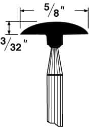 Grier Abrasives - 5/8 x 1/8" Head Diam x Thickness, B71, Mushroom, Aluminum Oxide Mounted Point - Best Tool & Supply