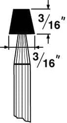 Grier Abrasives - 3/16 x 3/16" Head Diam x Thickness, B93, Flat Cone, Aluminum Oxide Mounted Point - Best Tool & Supply