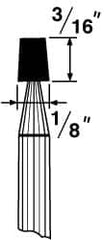 Grier Abrasives - 1/8 x 3/16" Head Diam x Thickness, B95, Flat Cone, Aluminum Oxide Mounted Point - Best Tool & Supply