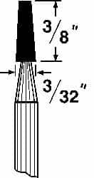 Grier Abrasives - 1/8 x 3/8" Head Diam x Thickness, B97, Flat Cone, Aluminum Oxide Mounted Point - Best Tool & Supply