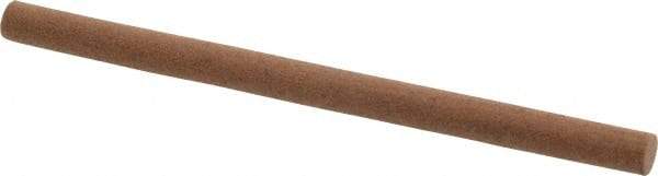 Made in USA - 4" Long x 1/4" Diam x 1/4" Thick, Aluminum Oxide Sharpening Stone - Round, Medium Grade - Best Tool & Supply