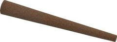 Made in USA - 4" Long x 1/2" Diam x 1/2" Thick, Aluminum Oxide Sharpening Stone - Round Tapered, Medium Grade - Best Tool & Supply