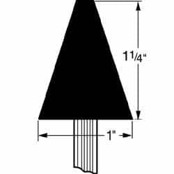 Grier Abrasives - 1 x 1-1/4" Head Diam x Thickness, A2, Cone, Aluminum Oxide Mounted Point - Best Tool & Supply