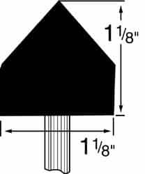 Grier Abrasives - 1-1/8 x 1-1/8" Head Diam x Thickness, A13, Pointed Cylinder, Aluminum Oxide Mounted Point - Best Tool & Supply