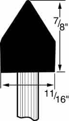 Grier Abrasives - 11/16 x 7/8" Head Diam x Thickness, A14, Pointed Cylinder, Aluminum Oxide Mounted Point - Best Tool & Supply