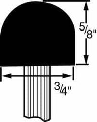 Grier Abrasives - 3/4 x 5/8" Head Diam x Thickness, A22, Ball Nose, Aluminum Oxide Mounted Point - Best Tool & Supply