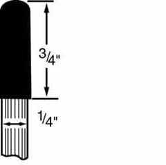 Grier Abrasives - 1/4 x 3/4" Head Diam x Thickness, A24, Ball Nose, Aluminum Oxide Mounted Point - Best Tool & Supply