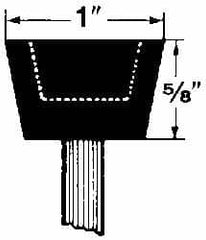 Grier Abrasives - 1 x 5/8" Head Diam x Thickness, A32, Inverted Cone Cupped End, Aluminum Oxide Mounted Point - Best Tool & Supply