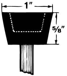 Grier Abrasives - 1 x 5/8" Head Diam x Thickness, A32, Inverted Cone Cupped End, Aluminum Oxide Mounted Point - Best Tool & Supply