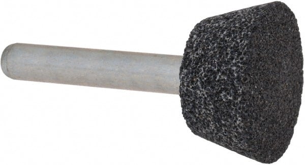 Grier Abrasives - 1 x 1/2" Head Diam x Thickness, A33, Inverted Cone Flat End, Aluminum Oxide Mounted Point - Best Tool & Supply