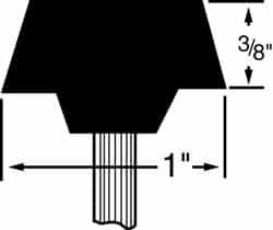 Grier Abrasives - 1 x 3/8" Head Diam x Thickness, A35, Flat Cone, Aluminum Oxide Mounted Point - Best Tool & Supply