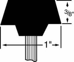 Grier Abrasives - 1 x 3/8" Head Diam x Thickness, A35, Flat Cone, Aluminum Oxide Mounted Point - Best Tool & Supply