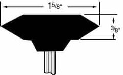 Grier Abrasives - 1-5/8 x 3/8" Head Diam x Thickness, A36, Wheel Tapered Edge, Aluminum Oxide Mounted Point - Best Tool & Supply