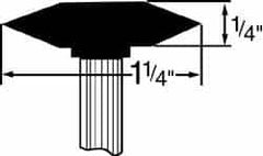 Grier Abrasives - 1-1/4 x 1/4" Head Diam x Thickness, A37, Wheel Tapered Edge, Aluminum Oxide Mounted Point - Best Tool & Supply