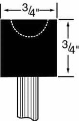 Grier Abrasives - 3/4 x 3/4" Head Diam x Thickness, A39, Cylinder Cup, Aluminum Oxide Mounted Point - Best Tool & Supply