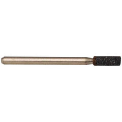 Grier Abrasives - 1/8 x 3/8" Head Diam x Thickness, W145, Cylinder, Aluminum Oxide Mounted Point - Best Tool & Supply