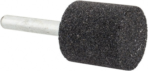 Grier Abrasives - 1 x 1" Head Diam x Thickness, W220, Cylinder, Aluminum Oxide Mounted Point - Best Tool & Supply