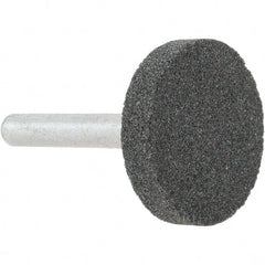 Grier Abrasives - 1-1/4 x 1/4" Head Diam x Thickness, W225, Cylinder, Aluminum Oxide Mounted Point - Best Tool & Supply