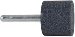 Grier Abrasives - 1-1/4 x 1" Head Diam x Thickness, W229, Cylinder, Aluminum Oxide Mounted Point - Best Tool & Supply