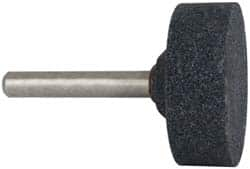 Grier Abrasives - 1-1/2 x 1/2" Head Diam x Thickness, W236, Cylinder, Aluminum Oxide Mounted Point - Best Tool & Supply