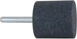 Grier Abrasives - 1-1/2 x 1-1/2" Head Diam x Thickness, W238, Cylinder, Aluminum Oxide Mounted Point - Best Tool & Supply