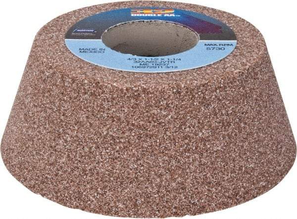 Norton - 4" Diam, 1-1/4" Hole Size, 1-1/2" Overall Thickness, 60 Grit, Type 11 Tool & Cutter Grinding Wheel - Medium Grade, Aluminum Oxide, J Hardness, Vitrified Bond, 5,730 RPM - Best Tool & Supply